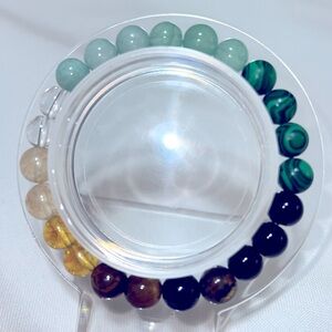 Bracelet, Green and Black Beaded Money Bracelet with Gradient Design NWOT